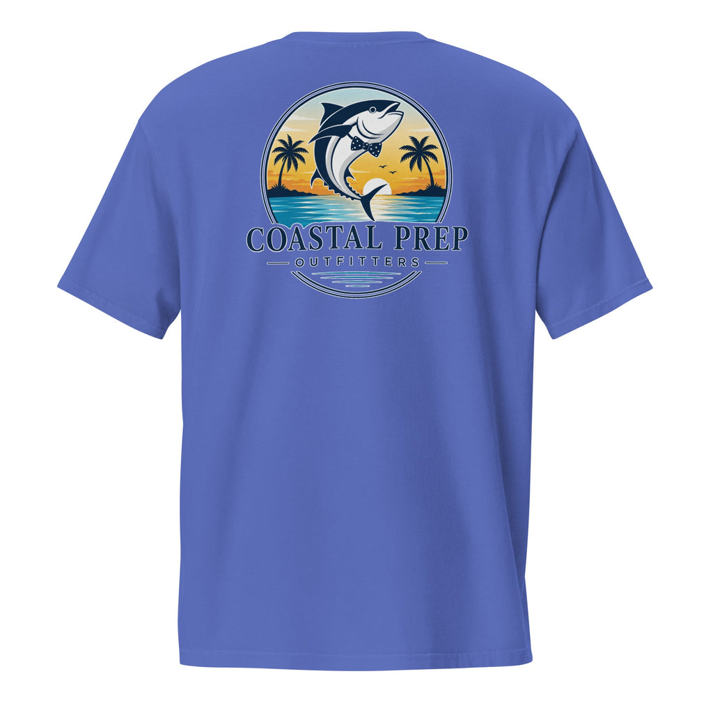 Navy Bow Tie Tuna Pocket Tee | Comfort Colors® Garment-Dyed T-Shirt | Coastal Prep Outfitters