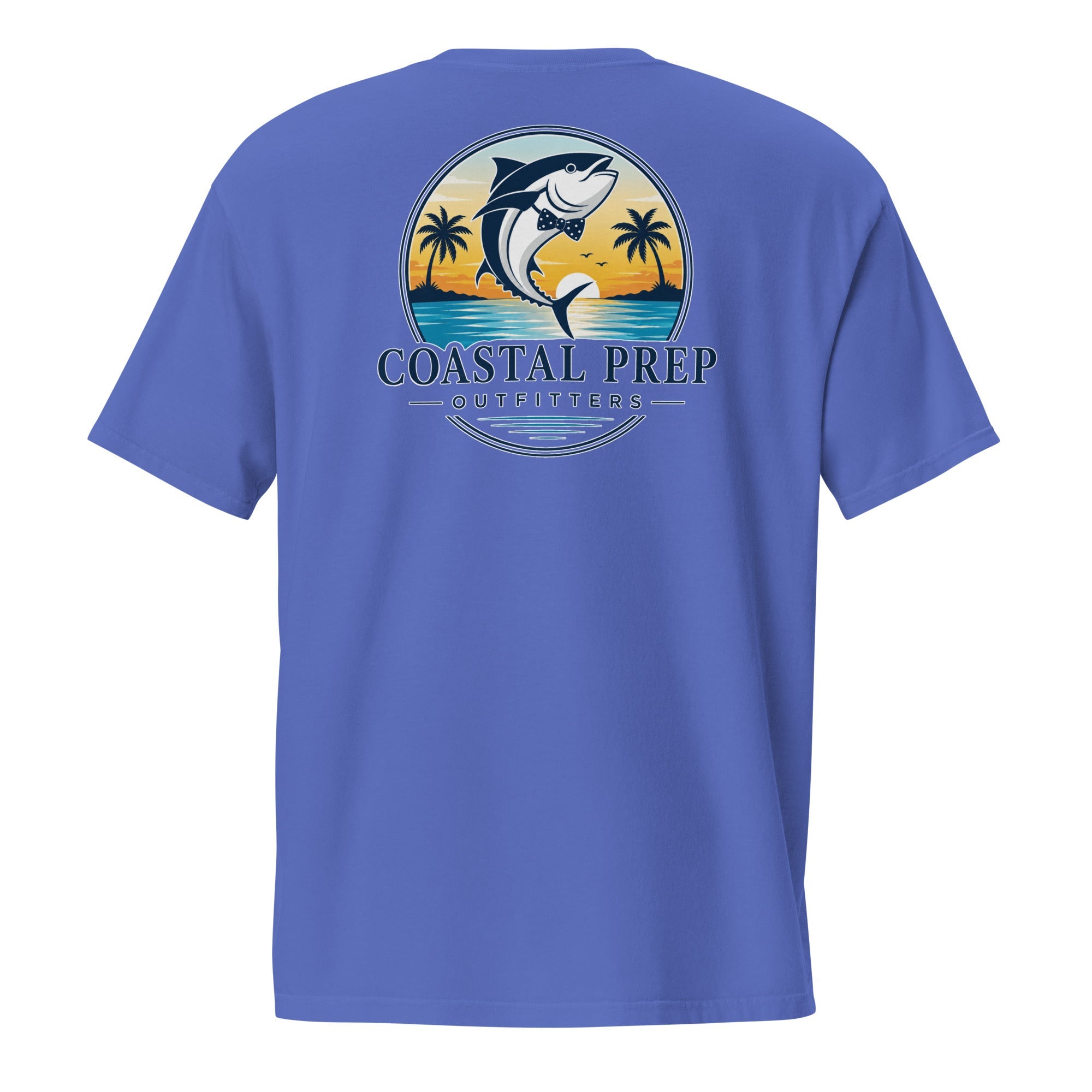 Navy Bow Tie Tuna Pocket Tee | Comfort Colors® Garment-Dyed T-Shirt | Coastal Prep Outfitters