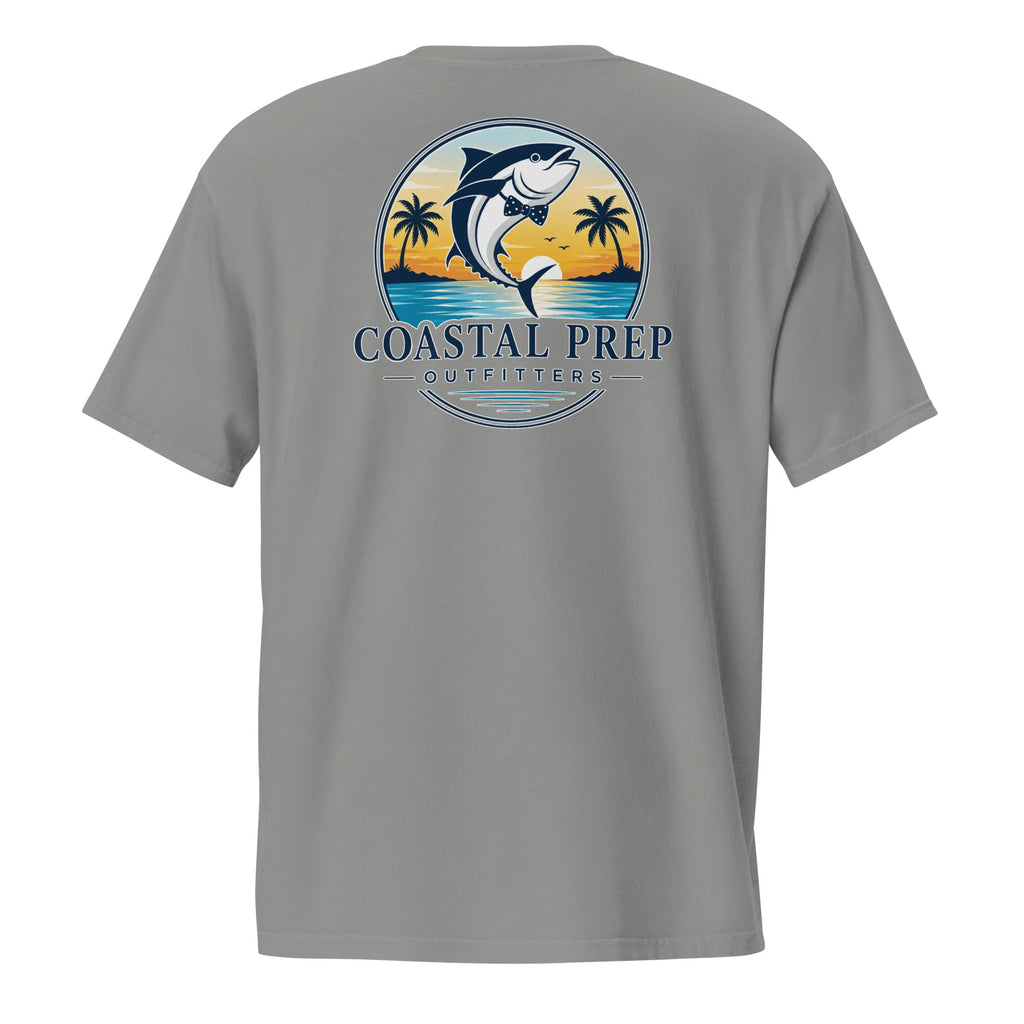 Navy Bow Tie Tuna Pocket Tee | Comfort Colors® Garment-Dyed T-Shirt | Coastal Prep Outfitters