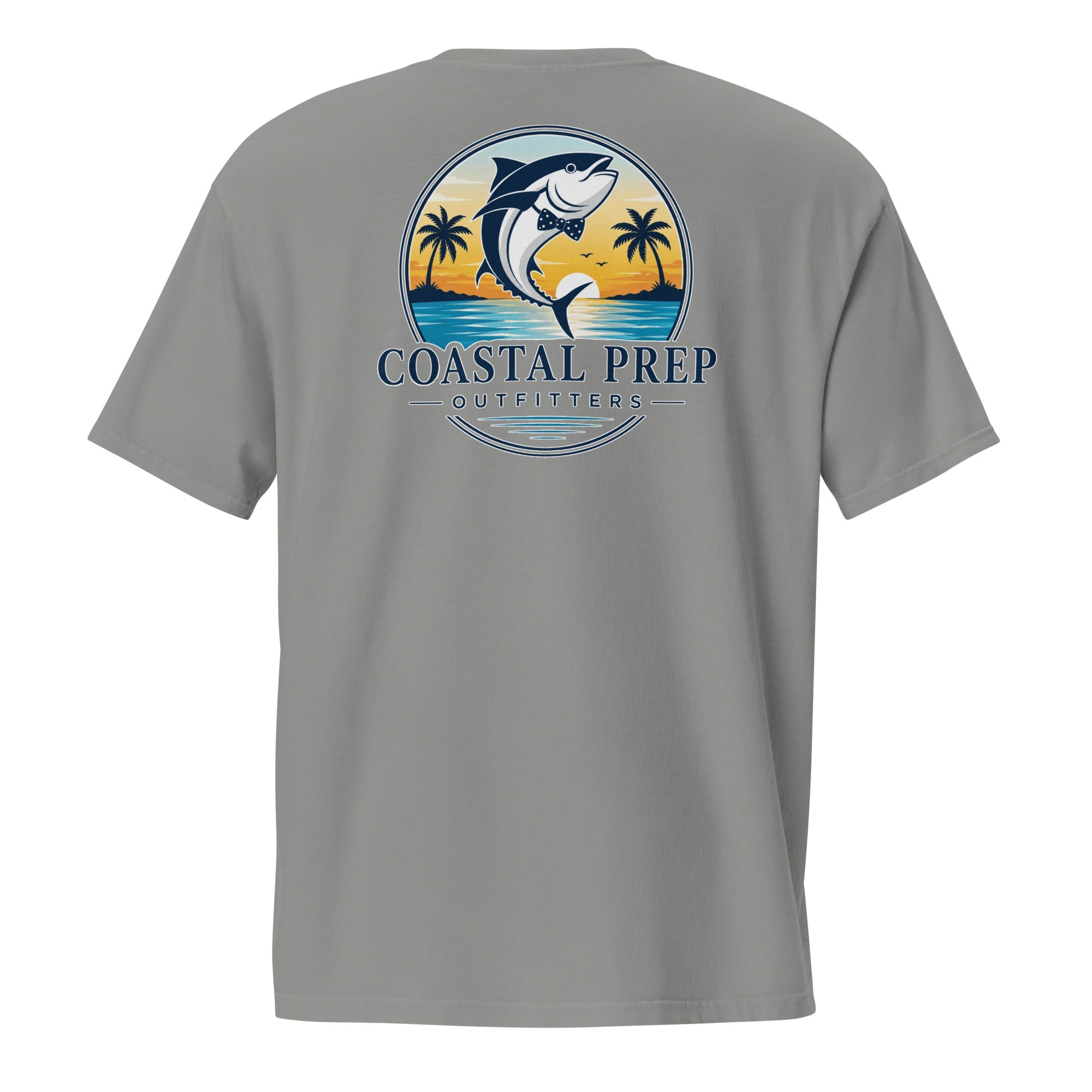 Navy Bow Tie Tuna Pocket Tee | Comfort Colors® Garment-Dyed T-Shirt | Coastal Prep Outfitters