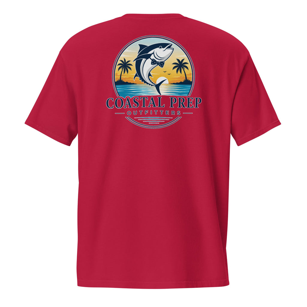 Navy Bow Tie Tuna Pocket Tee | Comfort Colors® Garment-Dyed T-Shirt | Coastal Prep Outfitters
