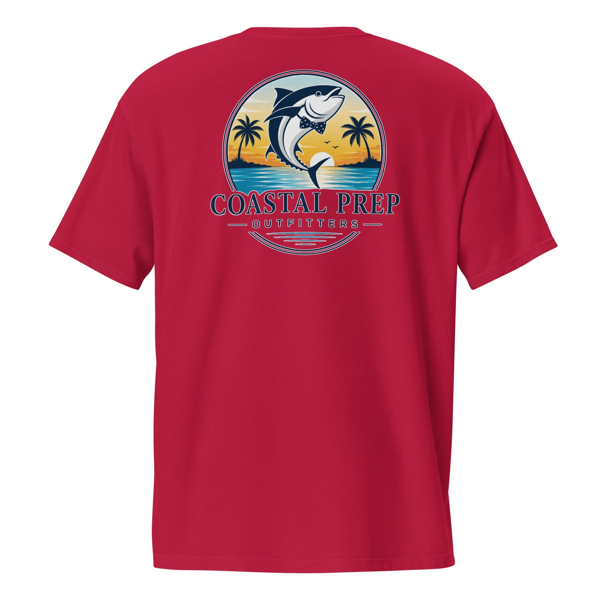 Navy Bow Tie Tuna Pocket Tee | Comfort Colors® Garment-Dyed T-Shirt | Coastal Prep Outfitters