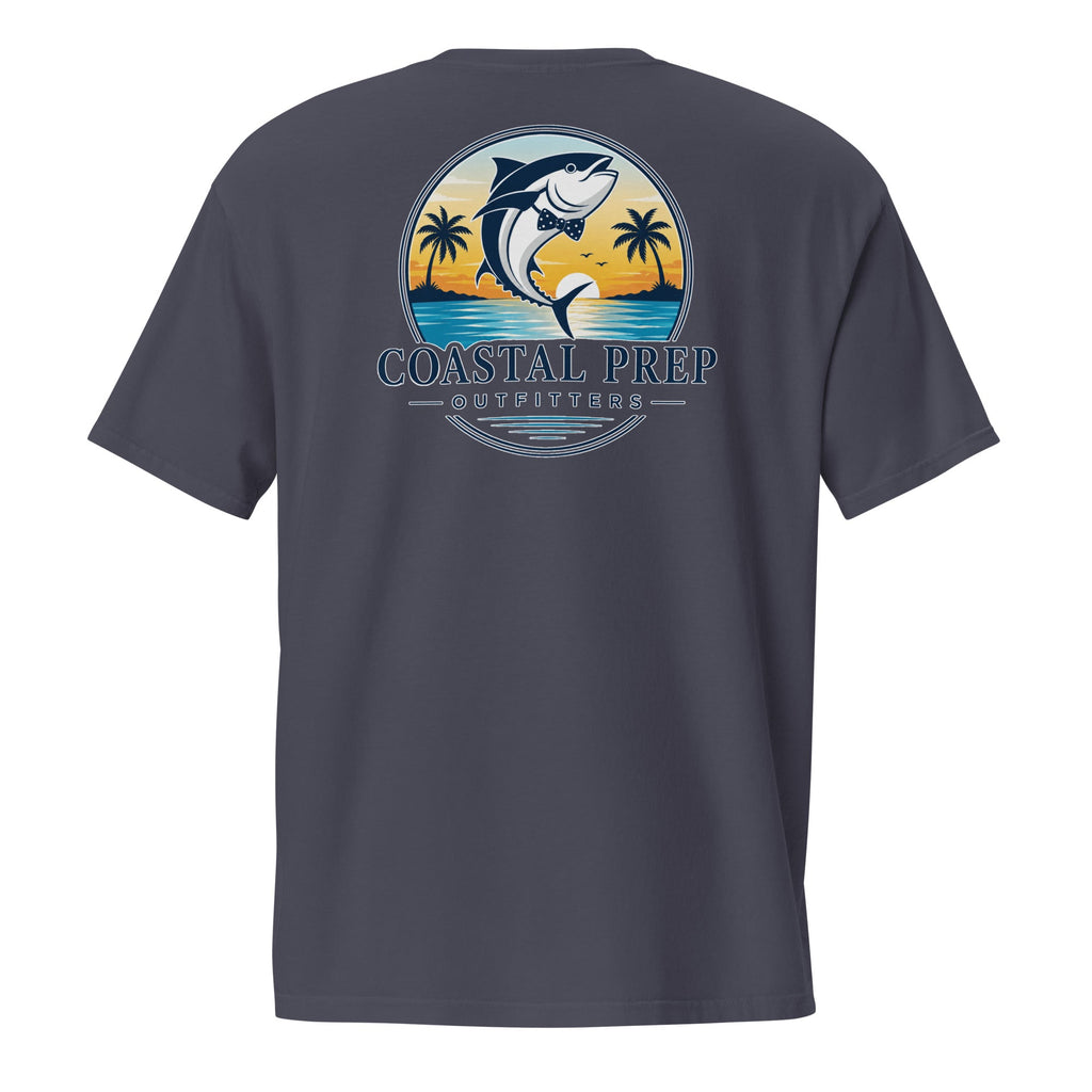 Navy Bow Tie Tuna Pocket Tee | Comfort Colors® Garment-Dyed T-Shirt | Coastal Prep Outfitters