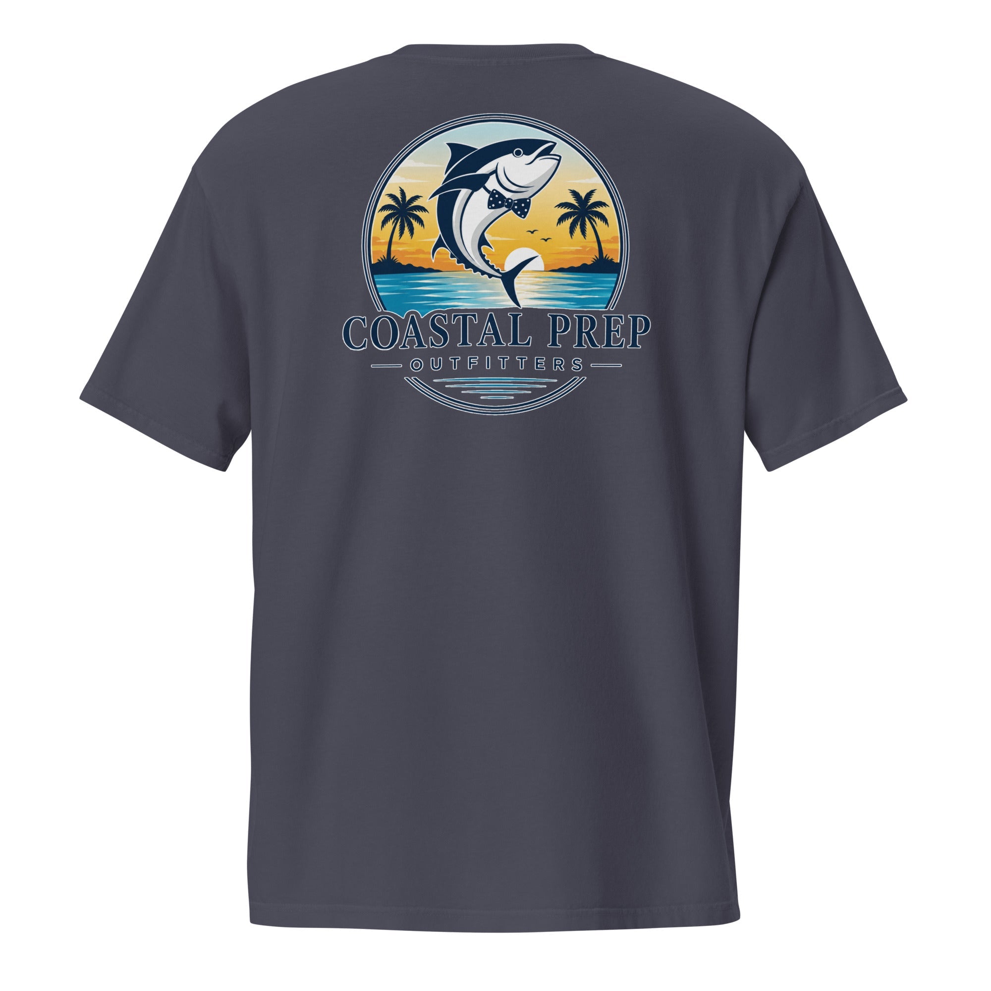 Navy Bow Tie Tuna Pocket Tee | Comfort Colors® Garment-Dyed T-Shirt | Coastal Prep Outfitters