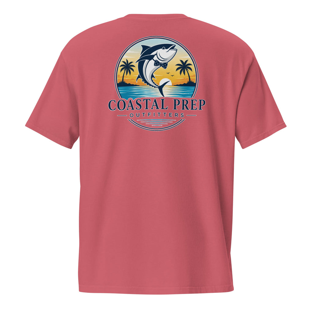 Navy Bow Tie Tuna Pocket Tee | Comfort Colors® Garment-Dyed T-Shirt | Coastal Prep Outfitters