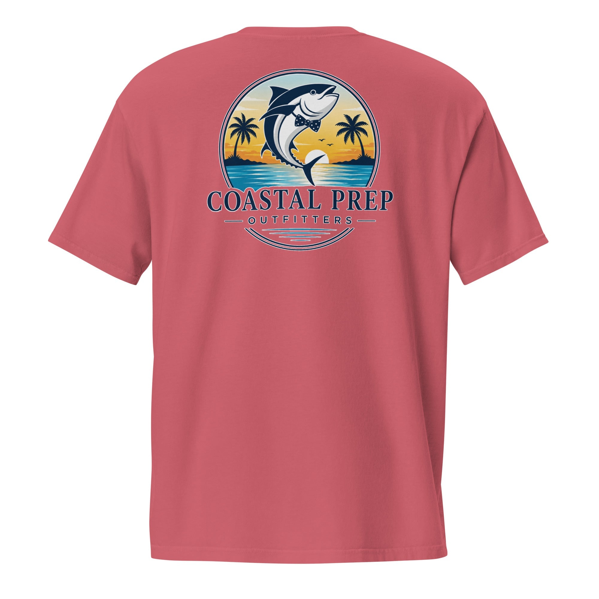 Navy Bow Tie Tuna Pocket Tee | Comfort Colors® Garment-Dyed T-Shirt | Coastal Prep Outfitters