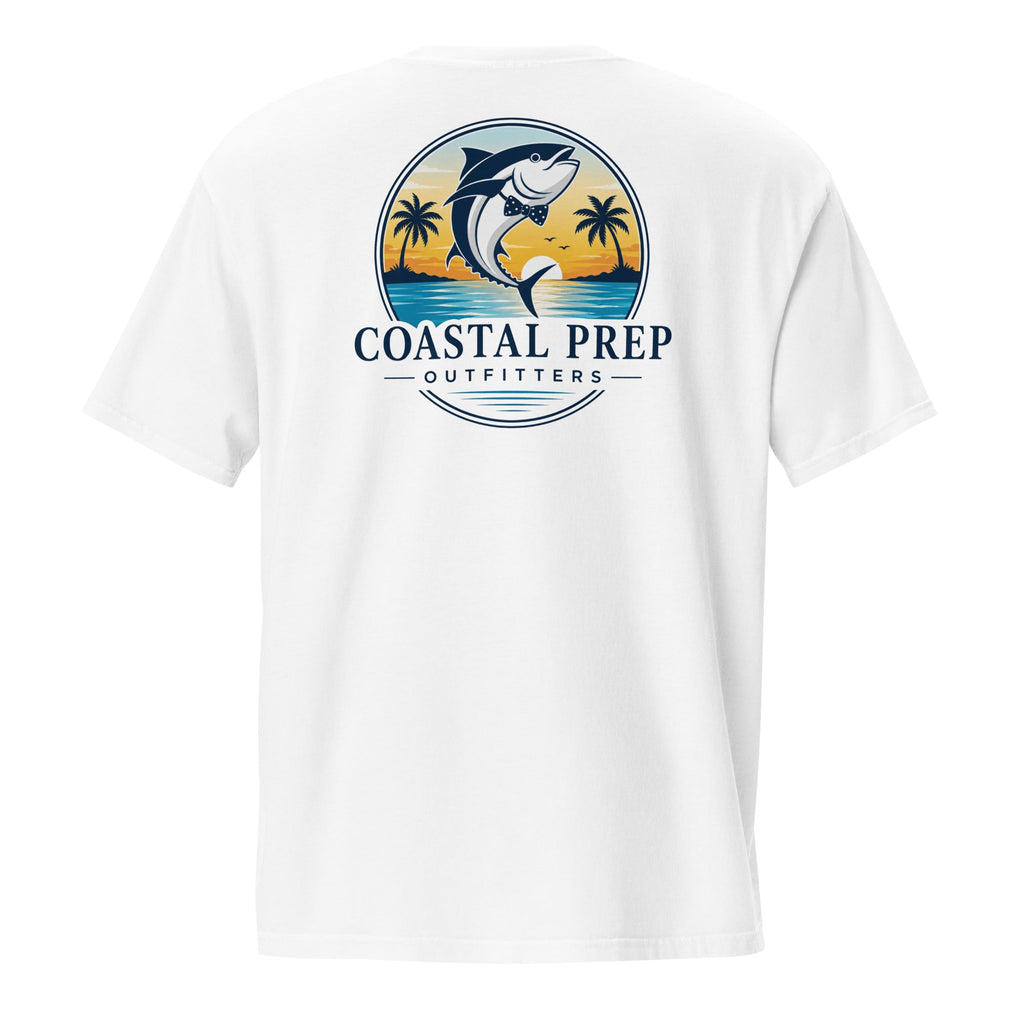 Navy Bow Tie Tuna Pocket Tee | Comfort Colors® Garment-Dyed T-Shirt | Coastal Prep Outfitters