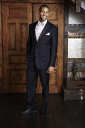 "Vienna" Black Tuxedo Jacket Peak (Separates)-0