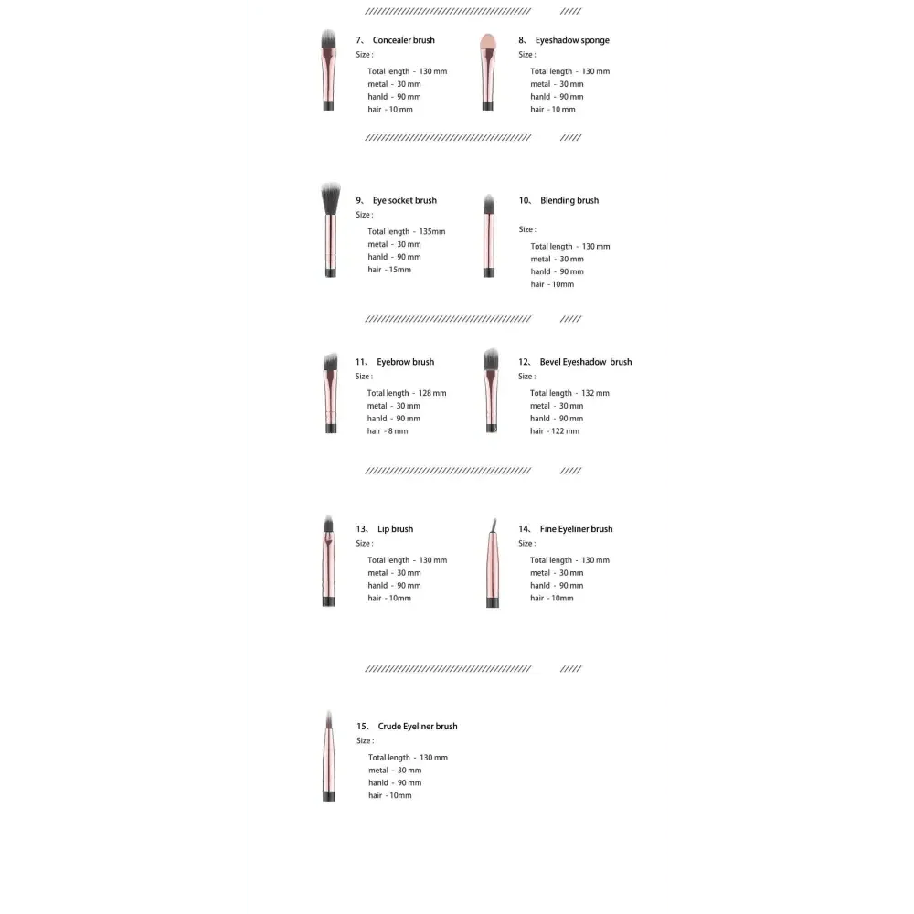 Vintage Style 5/10/15Pcs Makeup Brushes Set Powder Eye Shadow Foundation Blush Blending Make Up Brush Beauty Cosmetic Kit Tools