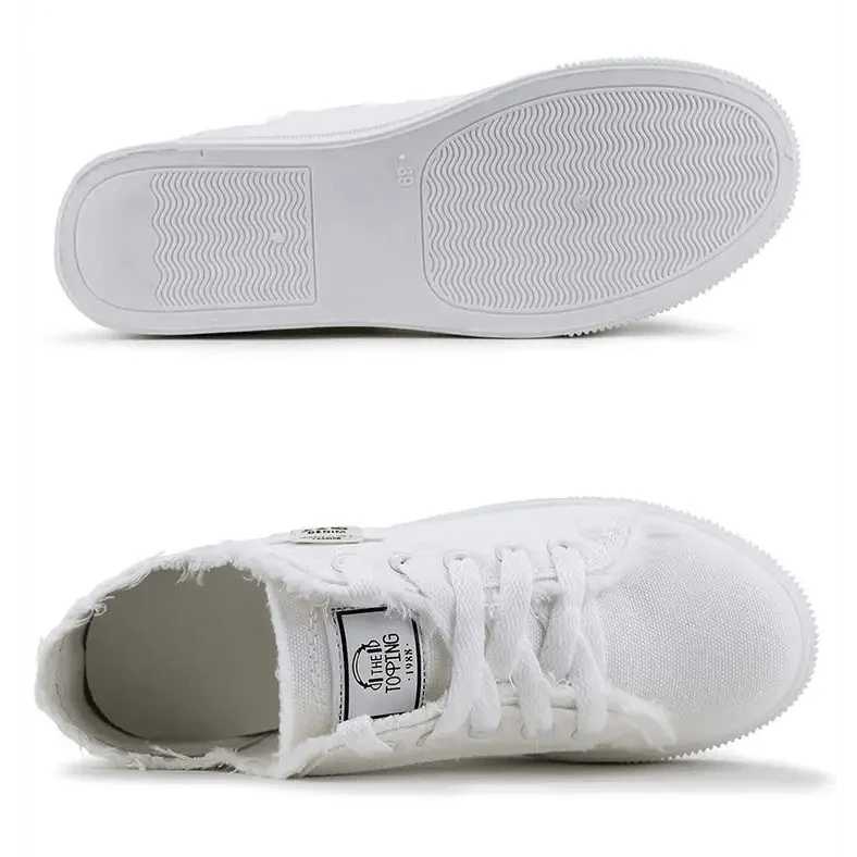 White Canvas Womens Sneakers Casual Fashion Denim Summer Elegant Women Sneakers