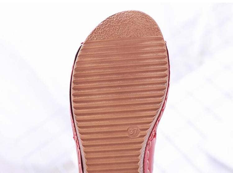Woman Sandals For Beach Slip On Fashion Sandals Women Thick Bottom Footwear Flat Sandals Soft Leather Vintage Summer Casual Non-Slip Beach Platform Shoes Sandals