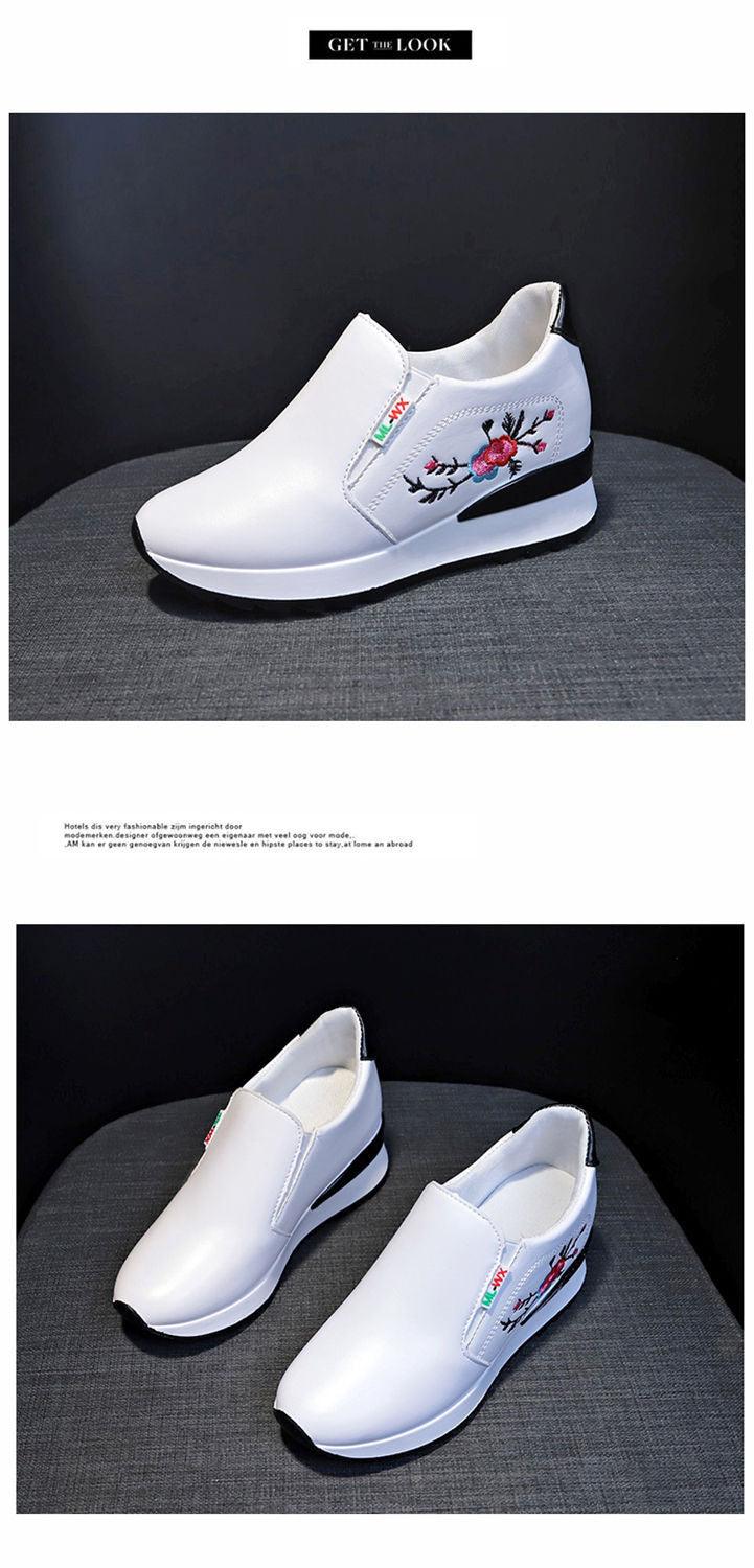 Women Comfortable Casual Shoes Summer Slip On Mixed Colors Increasing Height Sneakers Fashion High Top Hidden Heel Shoes Casual Platform Ankle Boots