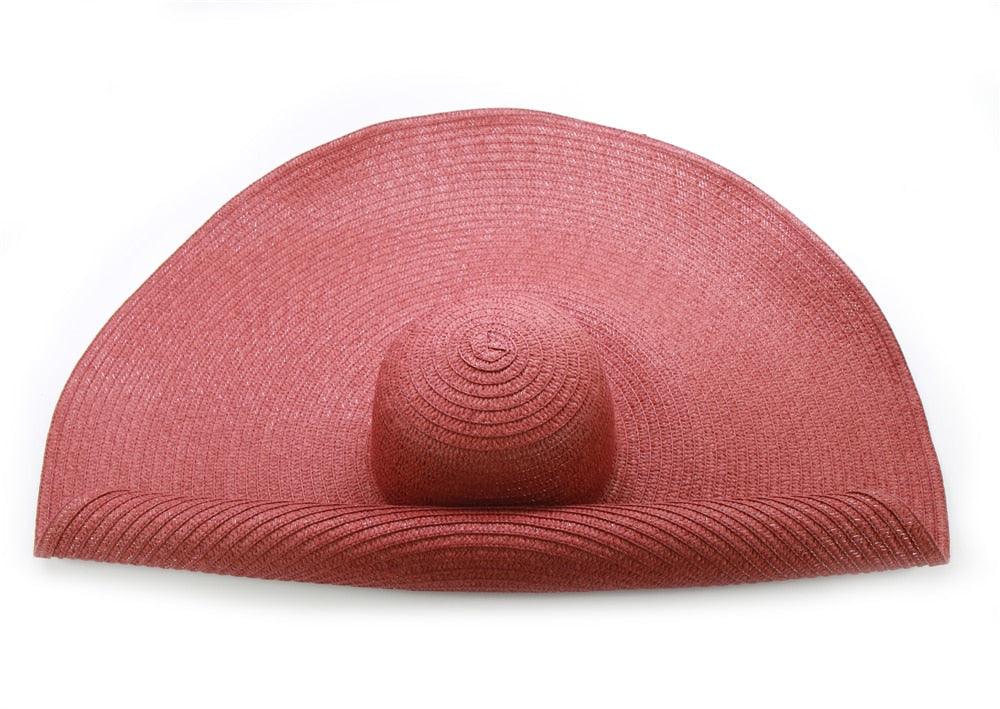 Women Oversized Foldable Summer Large Wide Hat Beach Straw Hat Cute Sun Cap Retro Foldable Handmade Big Hats Ladies UV Protection Hat Vintage Summer Sun Beach Hats