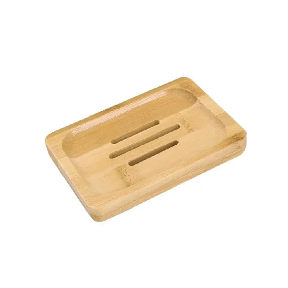 Wooden Natural Bamboo Soap Dishes Tray Holder Storage Soap Rack Plate Box Container Portable Bathroom Soap Dish Storage Box Bathroom Wooden Soap Case Holder Home Hand Craft Natural Wood Dish Holder for Soap Sponge