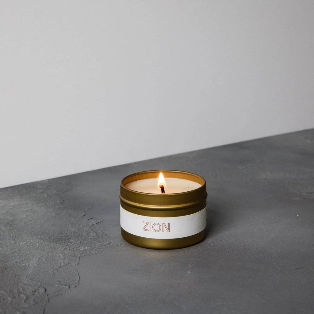 Zion Travel Candle with soothing scents and aroma